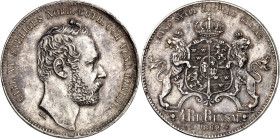SCHWEDEN. 
KÖNIGREICH. 
Karl XV. 1859-1872. 4 Riksdaler Riksmynt 1862 Kopf n.r. / Gekr. Wappen zwischen 2 gekr. Löwen. AAH&nbsp; 15a, KM&nbsp; 711, ...