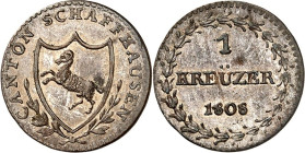 SCHWEIZ. 
SCHAFFHAUSEN. 
Kreuzer 1808. D./T.&nbsp; 151b. . 

ss