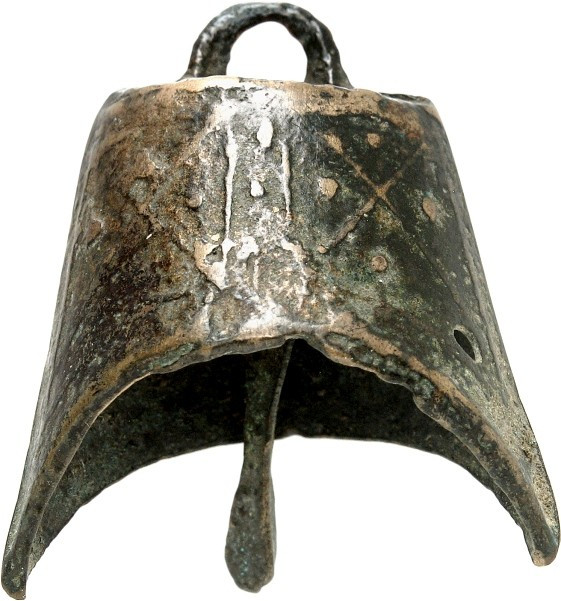 CHINA. 
ZHOU-Dynastie, 1122-256 v.Chr.. 
Bronze Glockenmünze, beidseitig geome...