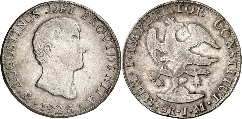 MEXIKO. 
Augustino I. Iturbide 1822-1823. 8&nbsp;Reales 1823 J.M. Mexico Stadt ...