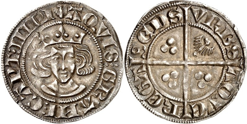 Aachen, Reichsmünzstätte. 
Ludwig IV. der Bayer, seit 1328 Kaiser 1314-1347. Do...