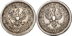 Brandenburg/-Preussen. 
Friedrich I. 1701-1713. Medaille 1706 (v. Chr. Wermuth) a.d. 200-Jahrfeier d. Universität Frankfurt/Oder und die Inauguration...