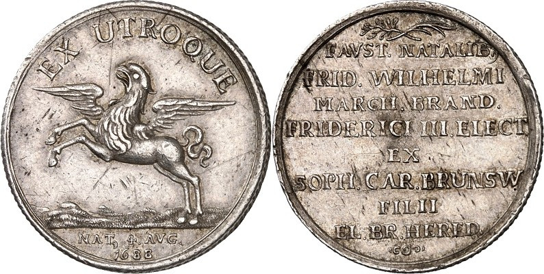 Brandenburg/-Preussen. 
Friedrich Wilhelm I. 1713-1740. Medaille 1688 (o. Sign....