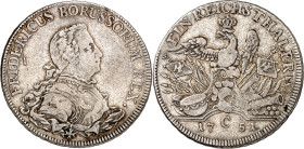 Brandenburg/-Preussen. 
Friedrich II. der Grosse 1740-1786. Reichstaler 1751 C, Kleve. Geharnischtes Brustb. n.r.mit Ordensstern/ Gekrönter Adler auf...