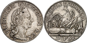 Brandenburg/-Preussen. 
Friedrich II. der Grosse 1740-1786. 1/2 Reichstaler 1764 F, Magdeburg. Belorb. Kopf n.r.&nbsp;/ Gekr. Adler auf Armaturen. Ol...