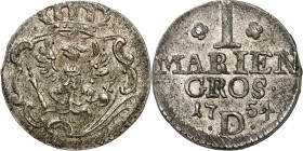 Brandenburg/-Preussen. 
Friedrich II. der Grosse 1740-1786. I&nbsp;Mariengroschen 1754 D, Aurich. Gekr. Adlerschild auf asymetr. Kartusche&nbsp;/ 5&n...