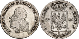 Brandenburg/-Preussen. 
Friedrich Wilhelm II. 1786-1797. 1/3&nbsp;Taler 1788&nbsp;A, Berlin. Brb. n.r. / Gekr. Adlerschild. J.&nbsp; 22, Neum.&nbsp; ...