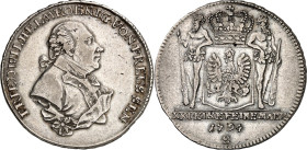 Brandenburg/-Preussen. 
Friedrich Wilhelm II. 1786-1797. 2/3&nbsp;Reichstaler 1794&nbsp;S, Schwabach. Brb. n.r. / Gekr. Wappen zw. 2&nbsp;Wilden Männ...