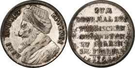 Brandenburg/-Preussen. 
Friedrich Wilhelm II. 1786-1797. Erinnerungsjeton (Medaille) 1791 (v. König) auf den türkischen Gesandten Asmi Achmet Effendi...