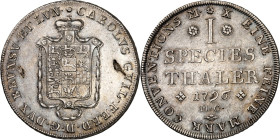 Braunschweig/-Wolfenbüttel. 
Karl Wilhelm Ferdinand 1780-1806. Speziestaler (Konv.-Taler) 1796 M.C., Braunschweig. Fürstenwappen&nbsp;/ 5&nbsp;Z. Wer...
