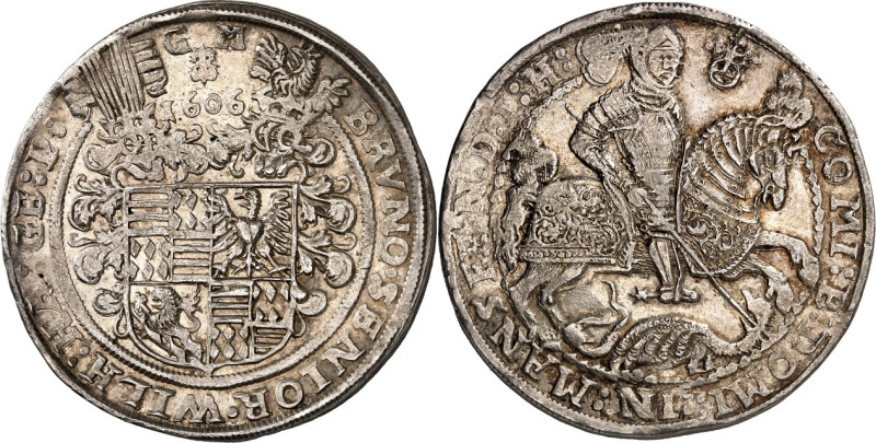 Mansfeld, vorderort. Linie zu Bornstedt. 
Bruno II., Wilhelm I. und Joh. Georg ...