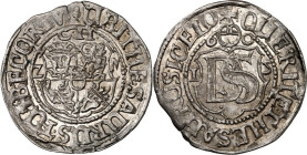Mecklenburg. 
Carl I. 1603-1610. Doppelschilling 1605 Marienehe (Mmz. Eichel). Wappenschild Z-CH-M&nbsp;/ 1-6-0-5 Reichsapfel über Wert auf Kartusche...