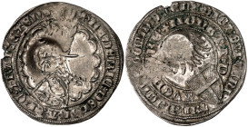 Münster, Stadt. 
Gegengestempeltes Fremdgeld. Gegenstempel Pauluskopf auf UTRECHT, BISTUM. FRIEDRICH von BLANKENHEIM, 1393-1423. Doppelgroschen(Blank...