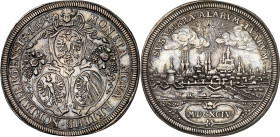 Nürnberg, Stadt. 
z.Z. Leopold I. 1657-1705. Taler 1694. 3&nbsp;Wappen&nbsp;/ Stadtansicht. Kellner&nbsp; 263, Dv.&nbsp; 5666, Slg.Erl.&nbsp; 634. . ...