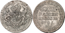 Osnabrück, Bistum. 
Ernst August II. von York 1716-1728. 24 Mariengroschen 1721 JJJ Gekr. Wappen zwischen Löwe und Einhorn / Wert. Kennep.&nbsp; 358 ...
