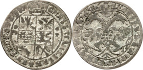 Ostfriesland, Grafschaft, -seit 1654/62 Fürstentum. 
Christian Eberhard 1665-1708. Schilling (6&nbsp;Stuiver) 1696 FB-P, Esens. Us. mit P.&nbsp;&.&nb...