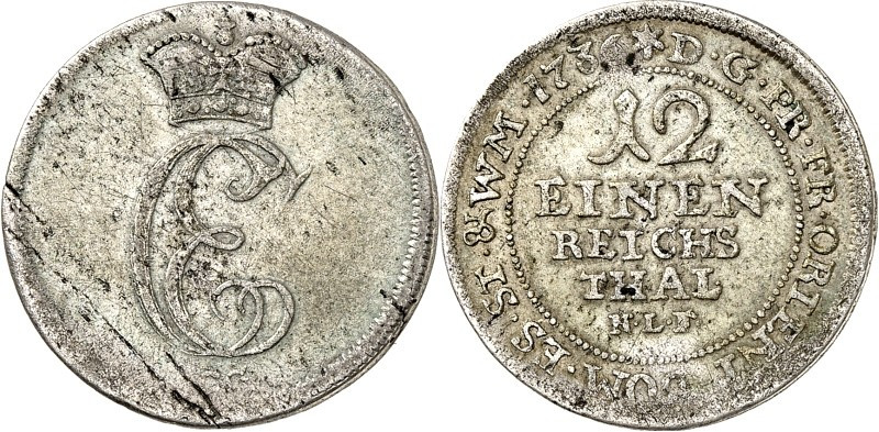 Ostfriesland, Grafschaft, -seit 1654/62 Fürstentum. 
Karl Edzard 1734-1744. 1/1...