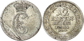 Ostfriesland, Grafschaft, -seit 1654/62 Fürstentum. 
Karl Edzard 1734-1744. 1/12 Reichstaler Leipz. Fuß 1736 [I.]C.G., Esens. Fürstenmonogramm&nbsp;/...