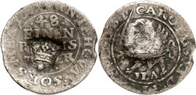 Pommern/-unter Schweden. 
Karl XI. 1660-1697. 1/48 Riksdaler (Schilling) 1691 ? mit Gegenstpl. Krone Stralsund. AAJ&nbsp; 193, Slg.Pogge&nbsp; 1562va...