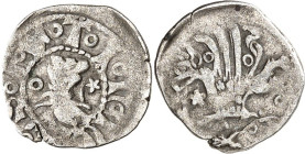 Pommern-Städte in Pommern. 
STETTIN. Vierchen ("Vinkenauge") (1400/1500) 0,42g. Greifenkopf n.l. zw. * u.o / Greif n.l. zw. *-o-o . Dbg.&nbsp; 253. ....