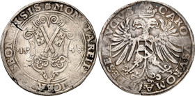Regensburg, Freie Reichsstadt. 
z.Z. Karl V. 1519-1556. Guldiner 1548 Stadtschild&nbsp;/ Gekr. Doppeladler. Beckenb.&nbsp; 2105, Schulten&nbsp; 2862....