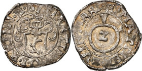 Regenstein, Grafschaft. 
Martin 1594-1597. 1/2 Batzen o.J. Blankenhurg. Nachahmung der süddeutschen 2 Kreuzer-Stücke. Behelm. Wappen/( RA mit Z. Schr...
