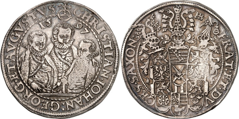 Sachsen, Albertinische Linie, nach 1547 Kurlinie. 
Christian II. u. s. Brüder u...