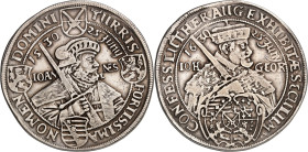 Sachsen, Albertinische Linie, nach 1547 Kurlinie. 
Johann Georg I. 1615-1656. Reichstaler 1630 100 Jahre Augsburger Konfession. Brb. n.r. im Kurornat...