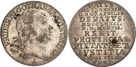 Sachsen/-Gotha-Altenburg. 
Friedrich III. 1732-1772. Groschen 1772 auf seinen Tod. Kopf n. r. / 11 Z. Schrift, darunter kl. Urne zwischen Zweigen. Sl...