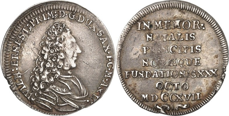 Sachsen/-Neu-Weimar. 
Wilhelm Ernst 1683-1728. Groschen 1717 a.&nbsp;s. Geburts...