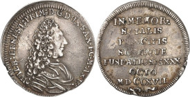 Sachsen/-Neu-Weimar. 
Wilhelm Ernst 1683-1728. Groschen 1717 a.&nbsp;s. Geburtstag u.&nbsp;d. Stiftung für Kirchen- und Schuldiener. Geharn.Brb. n.r....