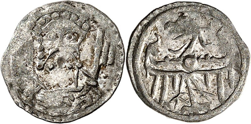 Schlesien/-Liegnitz, Stadt. 
Heller o.J.(ab 1430) 0,23g Brustbild des Petrus v....