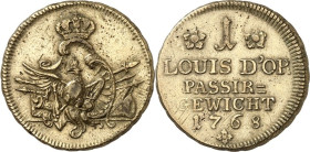 Deutsche Gebiete. 
PREUSSEN. 
Gewichte. 1 Louis d'or 1768 Me. Old. 497, Tewes 21. . 

l. Schrf.,vz