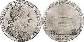 Bayern. 
Maximilian I. Joseph (1799-)1806-1825. Konv.-Taler 1818 Verfassung. AKS 59, J. 15, Th. 45. . 

Hksp., f., vz