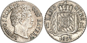 Bayern. 
Ludwig I. 1825-1848. Kreuzer 1852 aus Stpl. 1832 überschnitten R!. AKS 87Anm., J. -,zu 27. . 

ss/vz