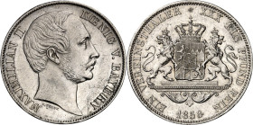 Bayern. 
Maximilian II. 1848-1864. Vereinstaler 1858. AKS 149, J. 94, Th. 98. . 

kl. Fehler.,vz