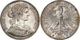 Frankfurt. 
Vereinsdoppeltaler 1861 Francofurtia. AKS 4, J. 43, Th. 145. . 

vz