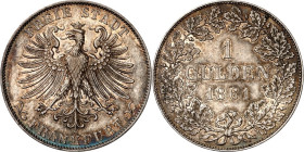 Frankfurt. 
Gulden 1861. AKS 13, J. 33. . 

feine Patina, vz