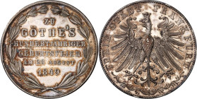 Frankfurt. 
Doppelgulden 1849 Goethe. AKS 41, J. 48, Th. 137, Dv. 646. . 

fein getönt, vz-St