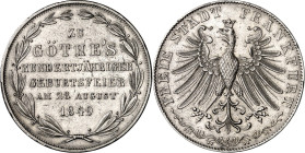 Frankfurt. 
Doppelgulden 1849 Goethe. AKS 41, J. 48, Th. 137. . 

ss/vz