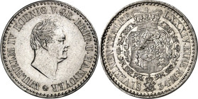 Hannover, Kgr.. 
Wilhelm IV. 1830-1837. 1/6 Taler 1834. AKS 70, J. 48. . 

kl. Schrf., vz-St