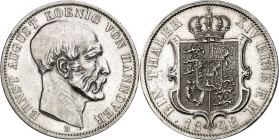 Hannover, Kgr.. 
Ernst August 1837-1851. Taler ("Angsttaler") 1848&nbsp;B. AKS 107, J. 79, Th. 167. . 

vz-