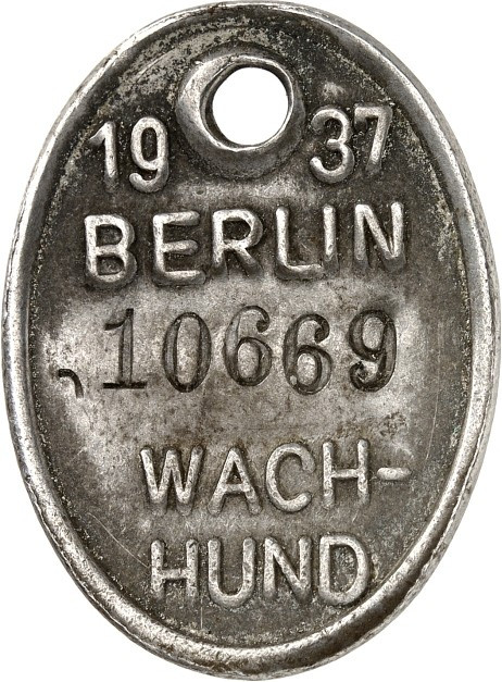 STÄDTENOTMÜNZEN UND /-MARKEN. 
STÄDTE. 
Berlin. Hundemarke WACHHUND 1937 (o. S...