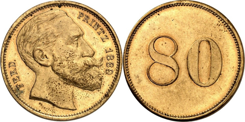 PRIVATNOTMÜNZEN UND/-MARKEN. 
DEUTSCHLAND. 
Berlin, Ferd. Printz, Brauerei. 80...