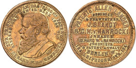 PRIVATNOTMÜNZEN UND/-MARKEN. 
DEUTSCHLAND. 
Berlin, J. Brandt & v. Nawrocki, Patentbüro. Werbemarke 1882 (v. Lauer) zur Erinnerung a.d. 5000. Patent...