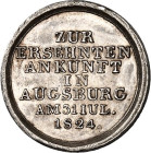 ALTDEUTSCHE LÄNDER und ADEL, 1806-1918. 
BAYERN. 
Maximilian I. Joseph (1799-)1806-1824. Miniaturmedaille 1824 (v. Neuss) a. d. Ankunft des Königs i...