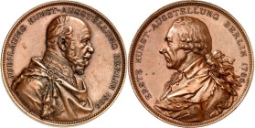 ALTDEUTSCHE LÄNDER und ADEL, 1806-1918. 
PREUSSEN Kgr.. 
Wilhelm I. 1861-1888. Medaille 1886 (v. W. Uhlmann, b. Loos) a. d. Jubiläums-Kunstausstellu...