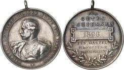 ALTDEUTSCHE LÄNDER und ADEL, 1806-1918. 
PREUSSEN Kgr.. 
Wilhelm II. 1888-1918. Militär-Schützenmedaille o.J.(1896 grav.) (o. Sign.) Brb. d. Kaisers...
