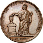 EUROPA. 
FRANKREICH. 
Juli-Revolution 1830. Medaille 1830 (o. Sign.) a.d. Votum d. königstreuen Abgeordneten vom 16. Weibl. Personifikation im könig...