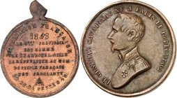 EUROPA. 
FRANKREICH. 
2. Republik 1848-1852. Medaille und Jetons 1848 a.d. oberste Exekutivgewalt d. Generals Cavaignac. Brb. in Uniform n.l. / 1 Z....